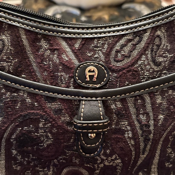 Vintage Etienne Aigner Black Brown & Metallic Mini Handbag Purse - Picture 9 of 16